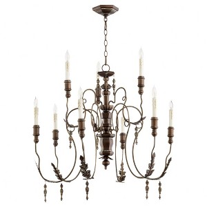 Quorum Lighting Salento 9-Light Chandelier, Vintage Copper, 32 Width, 34 Height - 1 of 1