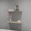 SEVOBAL Utility Storage Shelves Bookshelf Pair of Wide Floating Shelves, Contemporary Wall-Mounted Storage for Living Room, Beige, 31.89"*10.63"*3.54" - 2 of 4