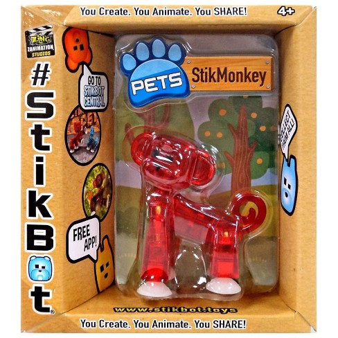 Stikbot Pets Series 1 Stikmonkey Figure Red Target - jumbo roblox toys at target