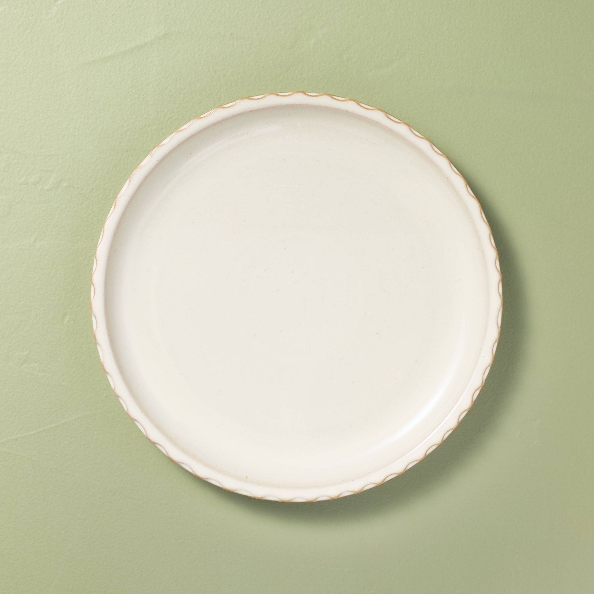 10.5" Pinched Edge Dinner Plate Sour Cream - Hearth & Hand™ with Magnolia