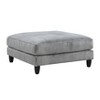 Gulches Gray Corduroy Cocktail Ottoman - 40"¡Á40"¡Á20"H, 300LB Capacity, Solid Wood Legs (Black Finish), Modular Sectional Piece for Living Room (1pc) - 2 of 4