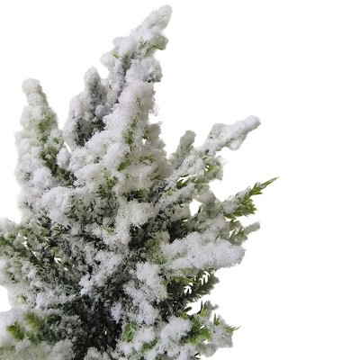 Mini Heavily Flocked Pine Christmas Tree with Burlap Base