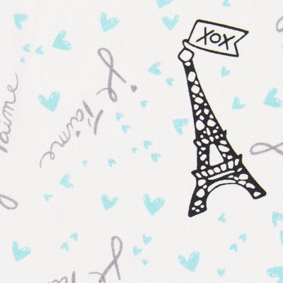 Je T'aime Paris Blue Twin Microfiber Sheet Set