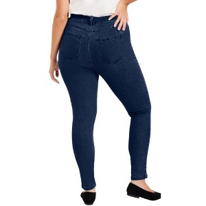 June + Vie by Roaman's Women's Plus Size Curvie Fit Skinny Jeans - 1 of 4