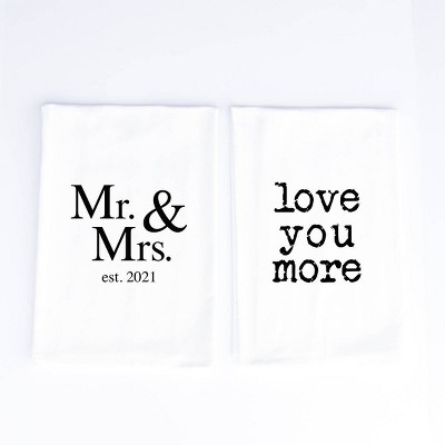 2pk Cotton Mr. and Mrs. Kitchen Towels - Wildwood Landing