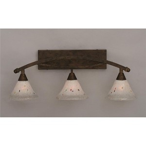 Toltec Lighting Bow 3 - Light Vanity in  Bronze with 7" Frosted Crystal Shade - 1 of 1