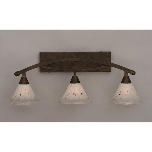 Toltec Lighting Bow 3 - Light Vanity in  Bronze with 7" Frosted Crystal Shade - image 1 of 1