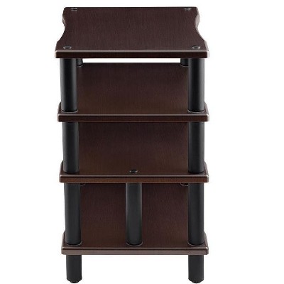 Espresso MDF and Steel 4-Tier Audio Stand with Open Air Design