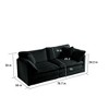 GDFStudio Yule Modern 76.7" Chenille Upholstered Loveseat with Pillows - 3 of 4