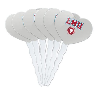 Loyola Marymount University Lions Heart Love Cupcake Picks Toppers Decoration Set of 6
