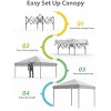 10x10 Ft Pop Up Canopy Tent Easy Set-up, Instant Portable Shelter with 3Pcs Sidewalls 4 Sandbags for Patio, Outdoor Activities - 3 of 4