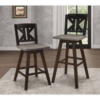 NicBex Dining Chairs Set of 2 Counter Height Chairs Black X-Back 360-degree Swivel Chair for Kitchen