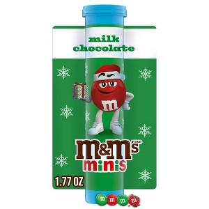 M&M's Minis Milk Chocolate Mega Christmas Tube Stocking Stuffers - 1.77oz - 1 of 4