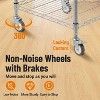 4 Tier Storage Trolley, Slimline Organiser, Mobile Grocery Trolley with 360°Swivel and Lockable Wheels / Basket and Handle, Laundry, Kitchen - 3 of 4