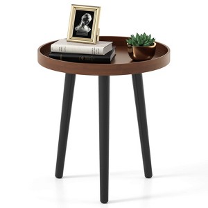 Costway 1/2 PCS Round Side Table Sofa Coffee End Accent Table Nightstand Home Furniture - 1 of 4