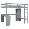 NicBex Full Size Loft Bed with L-Shaped Desk Wooden Bed Frame with Wardrobe, Shelves, Ladder and Full Length Guardrail, No Box Spring Required - 3 of 4