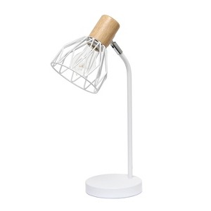 Simple Designs 18.19" Industrial Farmhouse Fusion Adjustable Cage Wire Accent Desk Lamp - 1 of 4