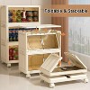 LunaLulinlk 3 Tier Side Wide Folding Storage Cabinet with Magnetic Doors and Wheels - 4 of 4