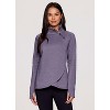 RBX Active Women's Zip Mock Neck Wrap Fleece Pullover Sweatshirt With Pockets - 4 of 4