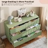 Modern Sideboard with Fluted 6 Deep Drawers & Metal Legs, Wooden Dresser Organizer, Side Table for Bedroom Living Room Hallway Kids Room - 4 of 4