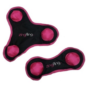 PetProjekt Large Zingfling 2-Piece Dog Toy Pink Set includes Duo & Trio - 1 of 3