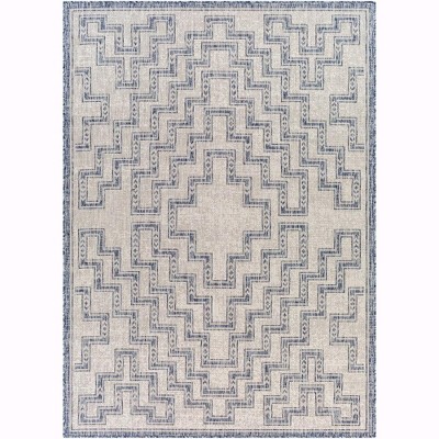 Mark & Day Jewell Junction 7'10"x10" Rectangle Woven Indoor and Outdoor Area Rugs Navy: Geometric, Stain-Resistant, Polypropylene