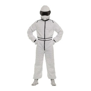 White Racing Suit and Helmet Adult Costume - 1 of 4