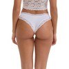INSPIRE CHIC Women's Lace Trim Mid-Waisted Ribbed Seamless Comfortable Stylish Regular Fit Solid Panties - 2 of 4