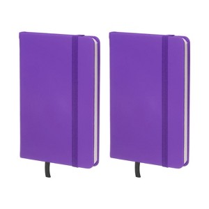 Unique Bargains Hardcover A6 Lined Office Writing Journal Notebook 160 Pages 2 Pcs - 1 of 4