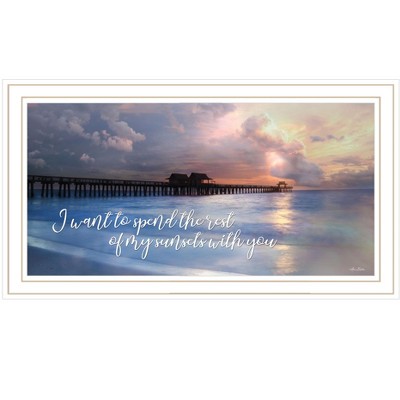 HomeRoots Rest of My Sunsets White Framed Print Wall Art
