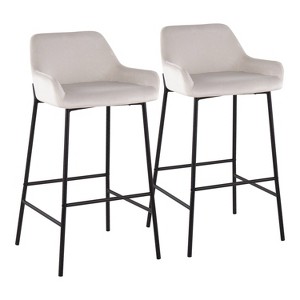 Set of 2 Daniella Metal/Velvet Barstools - LumiSource - 1 of 4