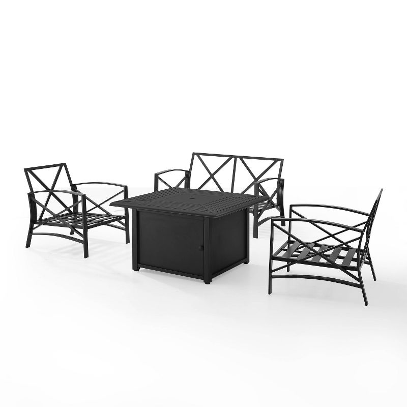Kaplan 4pc Outdoor Conversation Set with Dante Fire Table - Mist - Crosley, 5 of 17