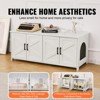 VEVOR Cat Litter Box Enclosure for 2 Cats, Litter Box Furniture Hidden with Double Rooms, Wooden Cat Box Cabinet, 47.2"L x 18.5"W x 19.7"H, White - 3 of 4