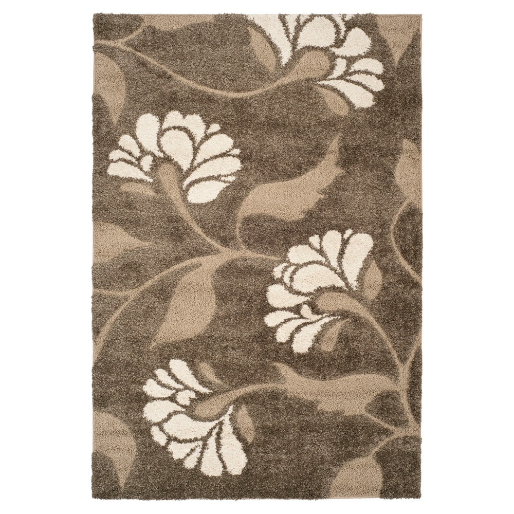 Smoke/Beige Botanical Loomed Accent Rug