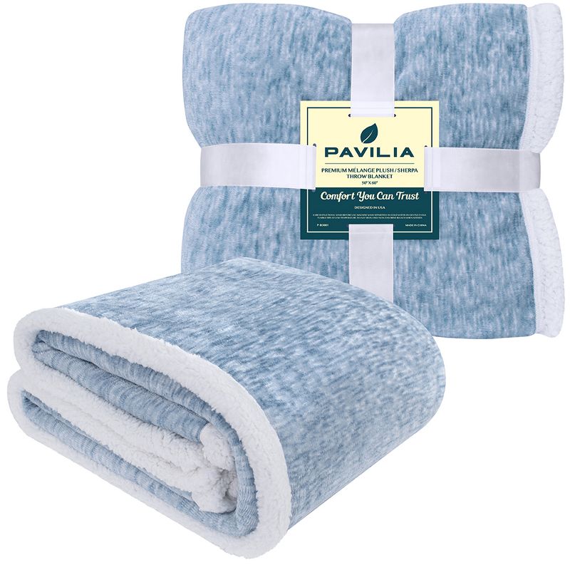 PAVILIA Fleece Plush Microfiber Throw Blanket for Couch, Sofa and Bed, Reversible, 3 of 9