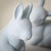 Sullivans 5.5" & 4.25" Blue Velveteen Bunny Set of 2, Ceramic - 2 of 3