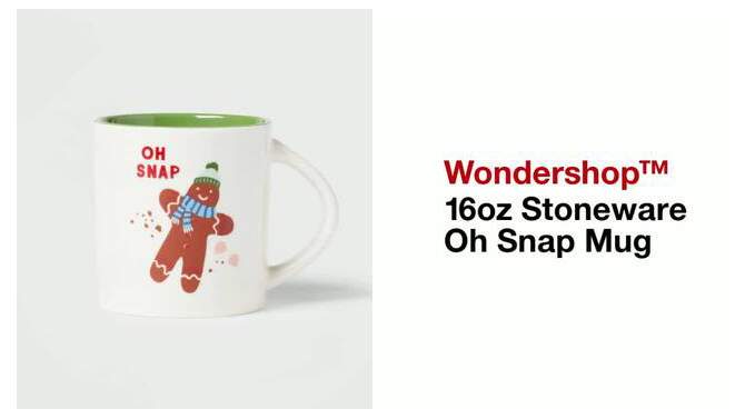 16oz Christmas Stoneware Oh Snap Mug - Wondershop&#8482;, 2 of 9, play video
