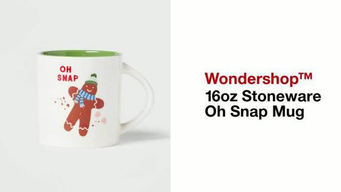 16oz Christmas Stoneware Oh Snap Mug - Wondershop&#8482;, 2 of 9, play video