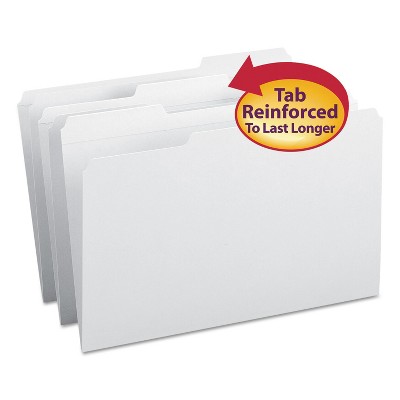 Smead File Folders 1/3 Cut Reinforced Top Tab Legal White 100/Box 17834