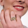 GILDED 1/4, 1/2, 3/4 Carat Total Weight Lab Grown Diamond Statement Ring Band in 14KT Gold Plated or 925 Sterling Silver, Size 7 - 4 of 4