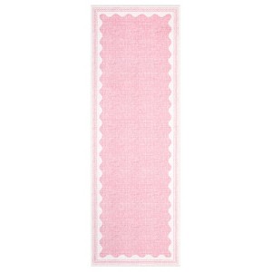 Indoor Modern Washable Area Rugs with Scalloped Print, Ultra Thin Non Slip Throw Carpet for Bedroom Living Room - 1 of 4