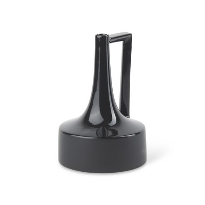 HomeRoots 10" Black Ceramic Jug Vase