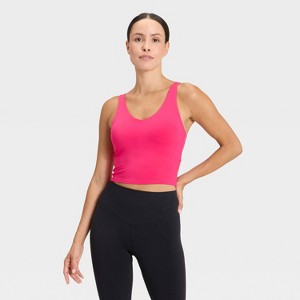 Women's Flex Light Support V-Neck Cropped Sports Bra - All In Motion™ - 1 of 3