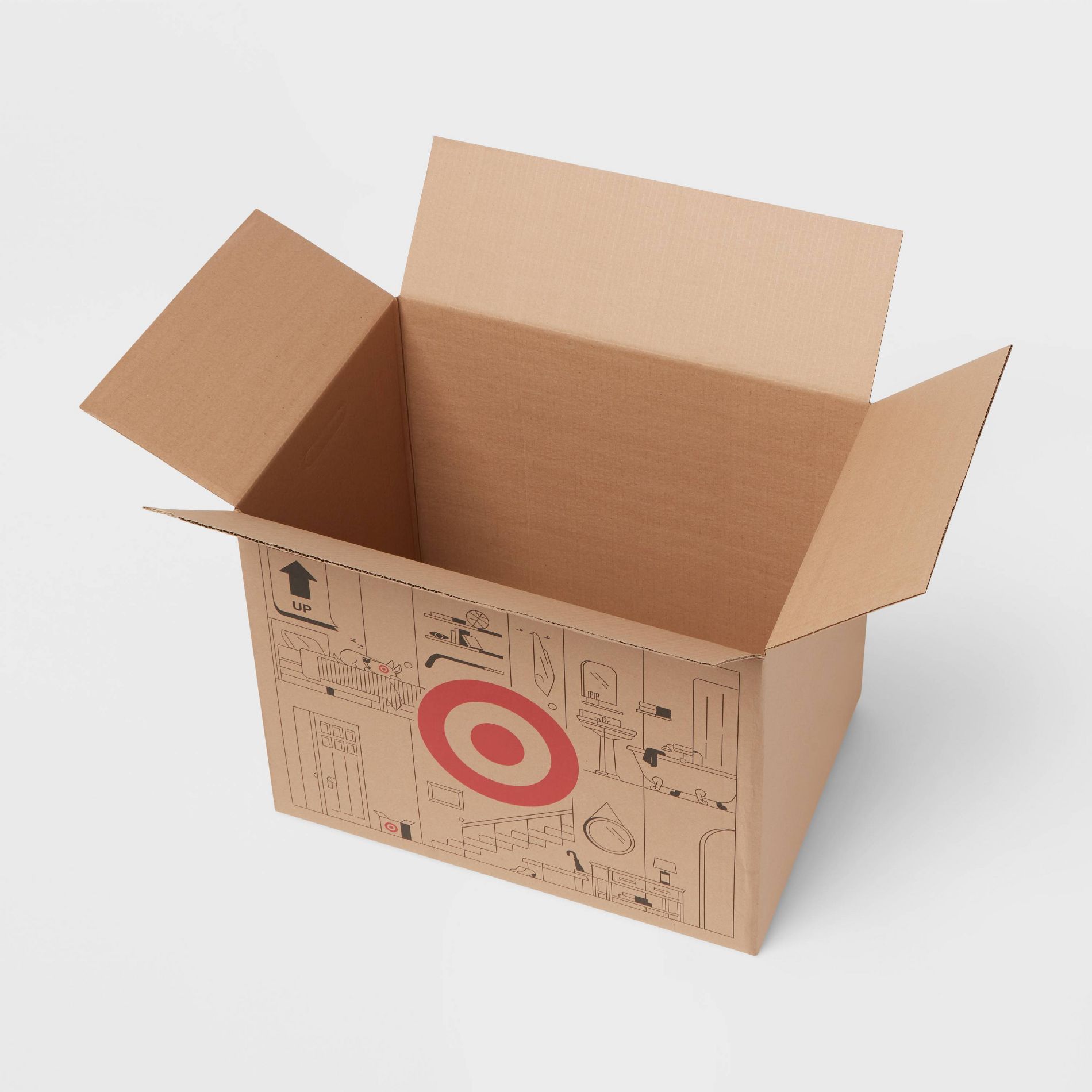 Large Moving Box - up&up™: Cardboard, 24" x 16", Brown, Flap Closure, Mailing Envelopes & Packaging
