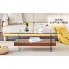 Dolonm 43.3 in. L x 23.6 in. W Two-Tier Coffee Table with Tempered Glass Top & MDF Base, 250lb Capacity Modern Living Room Table - 3 of 4