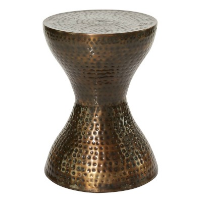 Modern Hourglass Hammered Metal Accent Table Bronze - Olivia &#38; May