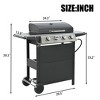 NicBex 4-Burner propane Gas BBQ Grill,34000BTU Output Outdoor Grill with Wheels&Foldable Side Table,Enameled Cast Iron Cooking Grids - 2 of 4