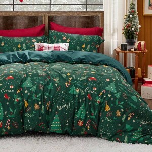 King Size Christmas Duvet Cover Set - Festive Holiday Bedding with Gift Design, Includes 1 Duvet Cover and 2 Pillow Shams - 1 of 4