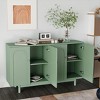 NicBex 59.06 Inch 4-Door Intaglio Storage Cabinet with Pine Legs and Solid Wood Pulls for Living Room and Entryway - image 2 of 4