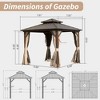NicBex Permanent Galvanized Steel Roof Outdoor Gazebo with Aluminum Frame, Pavilion Metal Gazebos with Netting & Curtains for Garden, Patios, Lawns - 2 of 4